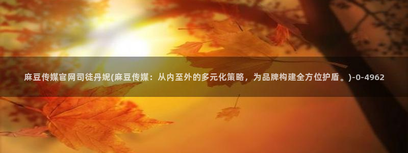 麻豆视频大全：麻豆传媒官网司徒丹妮(麻豆传媒：从内至外的多元化策略，为品